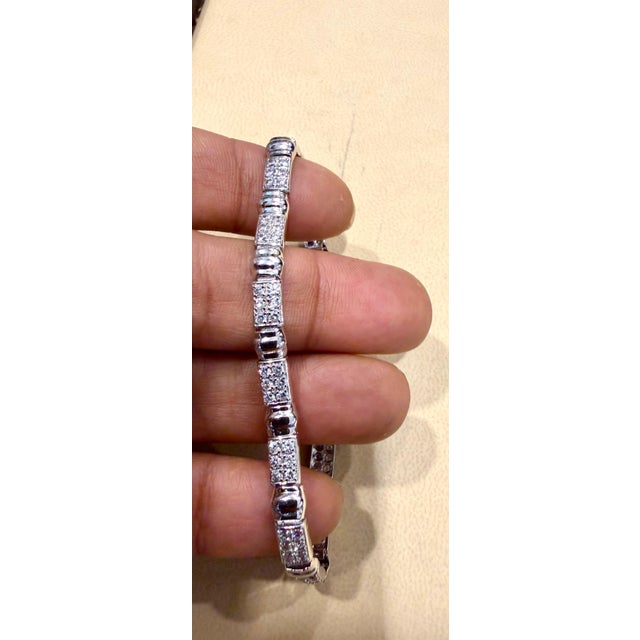 Transparent 84 Round Diamond 3-4 Each Tennis Bracelet in 14 Karat Gold 7 " Long For Sale - Image 8 of 18