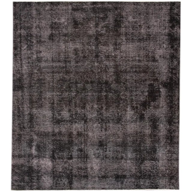 1920s Distrssed Square Overdyed Wool Rug For Sale In New York - Image 6 of 6