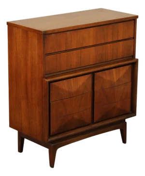 United Furniture Mid Century Modern Walnut High Chest
