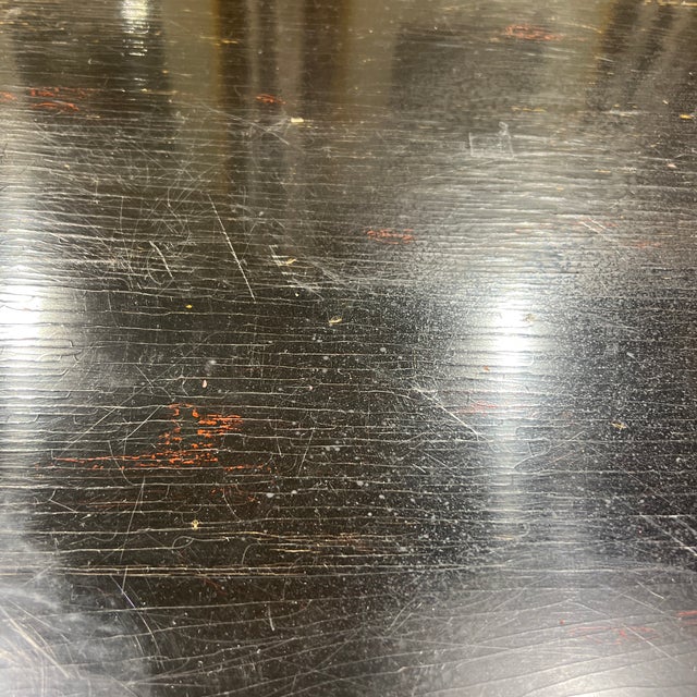 1990s Baker Furniture Japanned Black Lacquered Coffee Table With Nickel Accents For Sale - Image 5 of 10