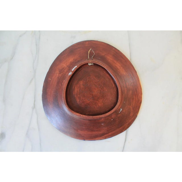 Mid 20th Century Mid -Century Keramos Israeli Hand Painted Enameled Ceramic Wine Themed Plate For Sale - Image 5 of 6