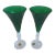 Cristal d'Arques Green Noel Glasses - a Pair For Sale