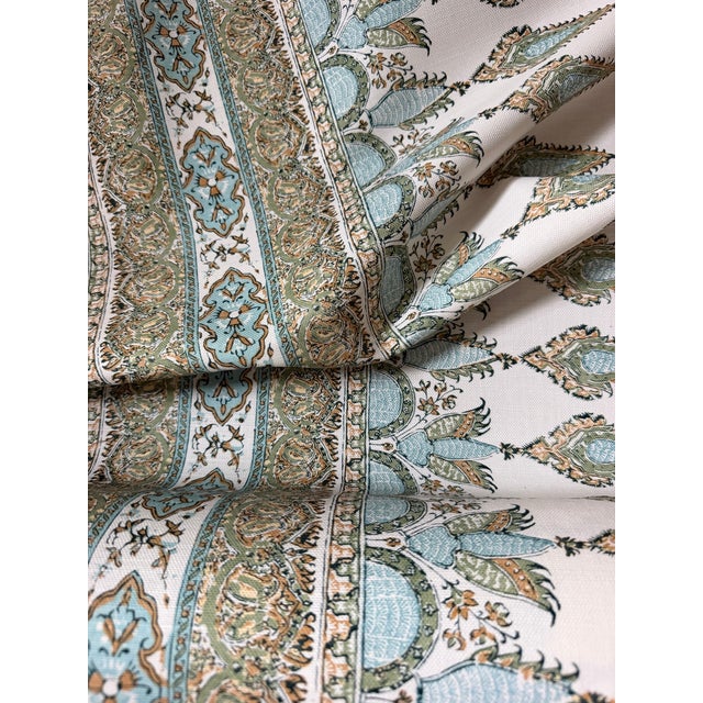 Thibaut F936408 Akola Stripe Seaglass and Gold Fabric 17 Yards For Sale - Image 9 of 9
