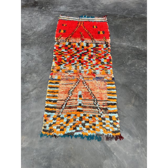 1990s Vintage Handmade Moroccan Accent Rug - 3'6" X 7'9" Ft For Sale - Image 11 of 11