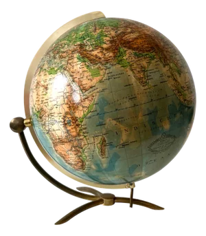 Glass Earth Globe by Paul Oestergaard for Columbus Verlag, 1960s