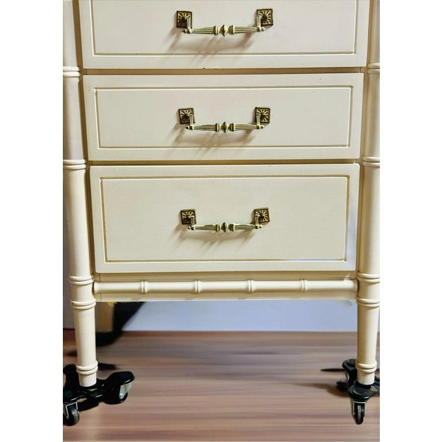 Yellow 1970s Faux Bamboo Lingerie Chest of Drawers For Sale - Image 8 of 8