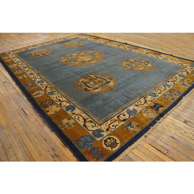 Antique Chinese rug, size: 9'10" x 14'8".