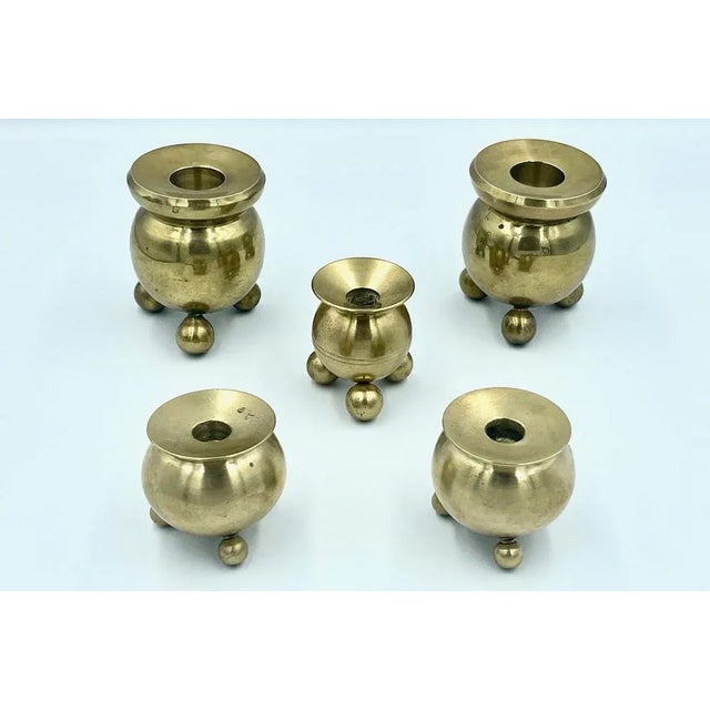 1980s Candlesticks from Gusum Bruk, Sweden, 1982, Set of 5 For Sale - Image 5 of 7