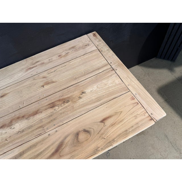 Vintage Bleached Oak Farmhouse Dining Table, 1925 For Sale - Image 10 of 15