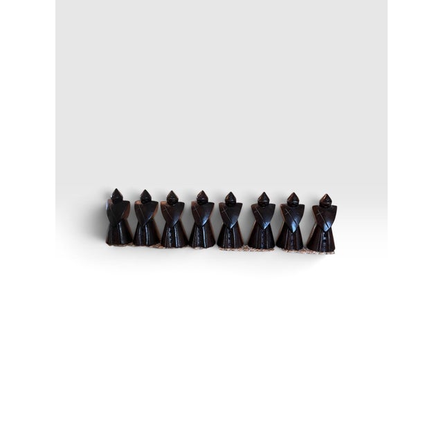Mid 20th Century Makonde Hand-Carved African Figural Wood Chess Set, Tanzania, 32 Pieces For Sale In West Palm - Image 6 of 9