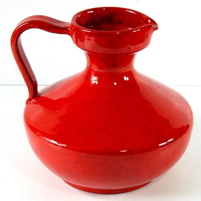 Large Italian Red Glazed Ceramic Vase, 1960s For Sale - Image 6 of 8