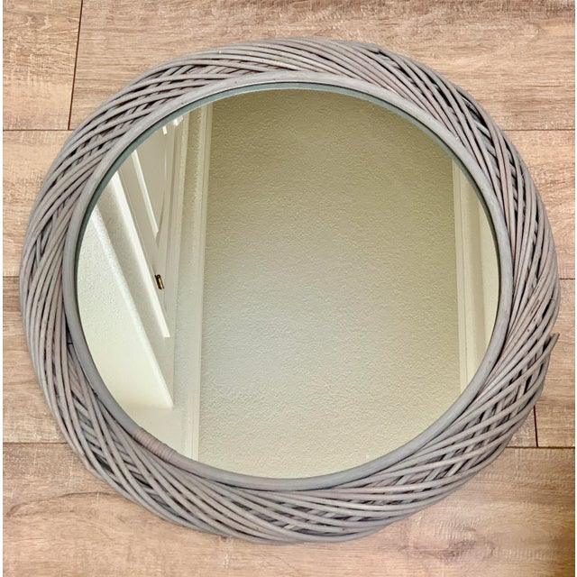 2000 - 2009 Vintage Rustic Round Wood Wall Mirror For Sale - Image 5 of 7