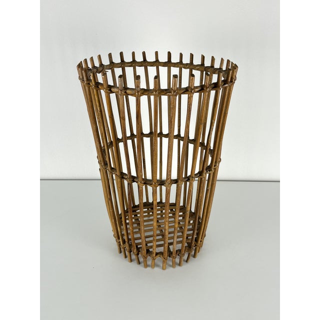 Light Yellow Mid-Century Bamboo Umbrella Stand, Italy, 1960s For Sale - Image 8 of 8