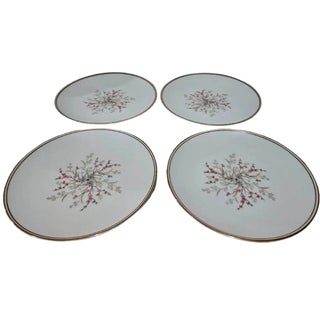 Vintage Noritake Claire Dessert Pink Flowers Bread Plates Set of 4 For Sale