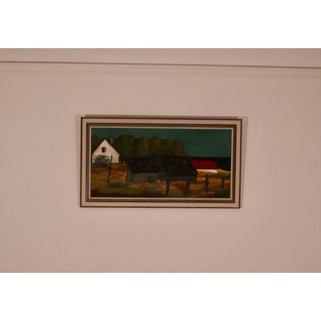 Johan Hilding Hägle, Thatched Roof, 1962, Oil on Canvas, Framed For Sale - Image 4 of 18