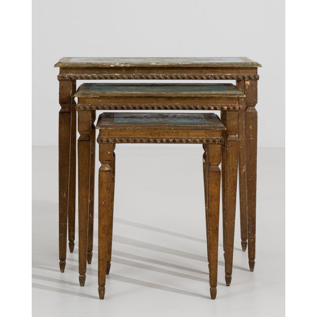 Set of 3 Italian Florentine Nesting Tables, Circa 1960 For Sale - Image 12 of 14