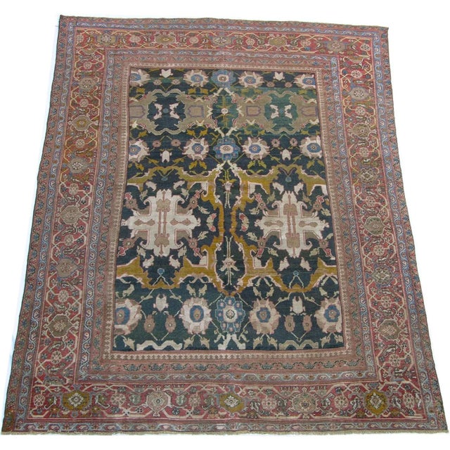 Beige 1880 Antique Ziegler Rug 9'8'' X 13' For Sale - Image 8 of 9