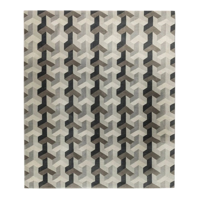 Vintage Verner Panton Ypsilon Rug With Gray Geometric Design - Rug & Kilim For Sale