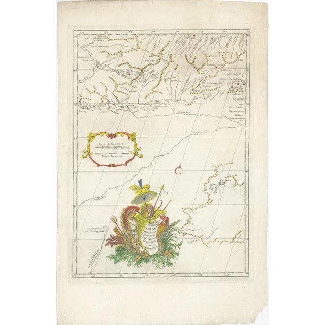 Paper Antique Map of Tibet by Danville, Paris, France, 1737 For Sale - Image 7 of 9
