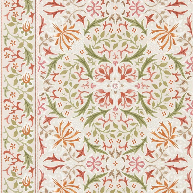Morris & Co. Walthamstow Wallpaper in Rose/Nettle For Sale