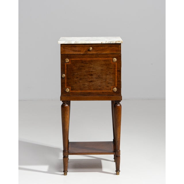 19th Century Eclectic Marble-Top Side Table With Brass Accents For Sale - Image 10 of 16
