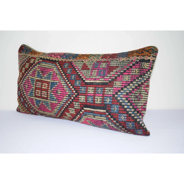 Turkish Anatolian Turkish Cicim Kilim Rug Pillow For Sale - Image 3 of 5