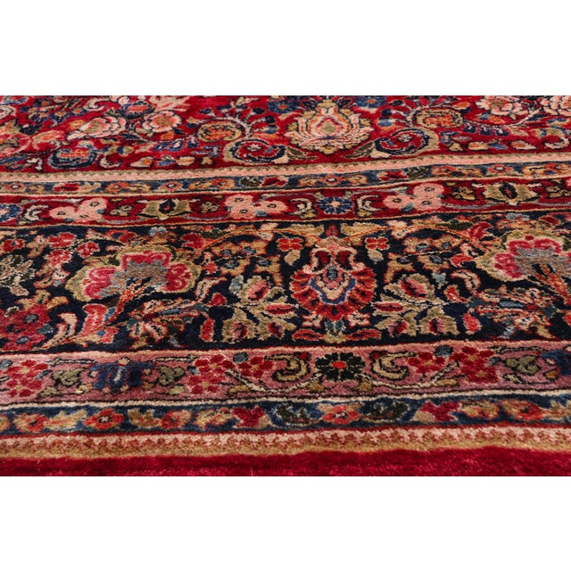 Early 20th Century Red Antique Persian Sarouk Rug, 11'10 X 15'06 For Sale - Image 5 of 10