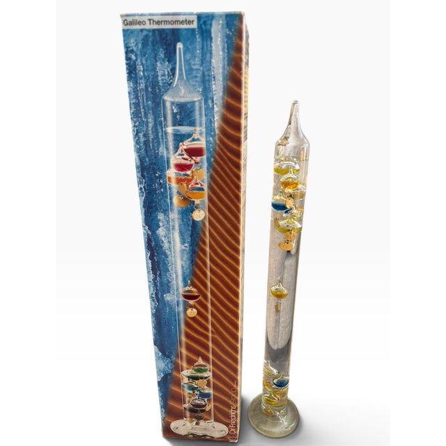 Mid-Century Modern Vintage Dr. Friedrichs Gruppe 24" Galileo Thermometer With Original Box For Sale - Image 3 of 4