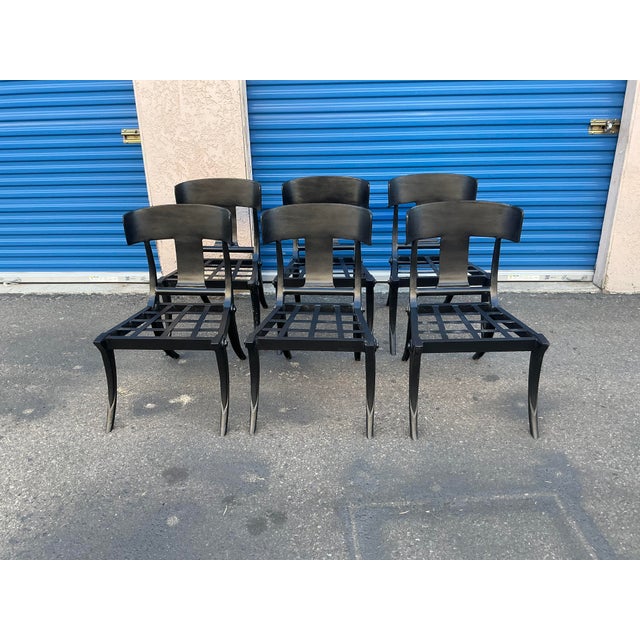 Mid-Century Modern Modern Mid-Century Style Klismos Patio Dining Chairs -6 For Sale - Image 3 of 13