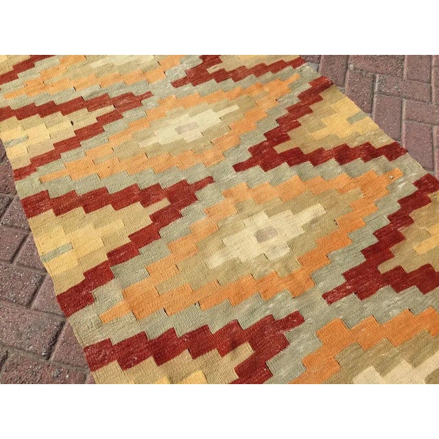 Textile Vintage Turkish Kilim Runner - 43" X 97" For Sale - Image 7 of 11