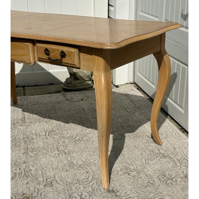 1990s Vtg. National Mt.Airy Country French Style Three Drawer Desk/Writing Table For Sale - Image 5 of 15