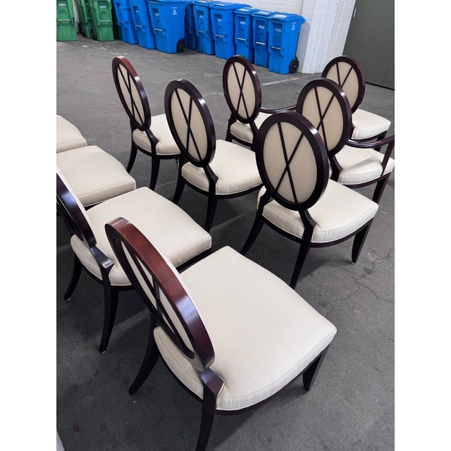 Barbara Barry for Baker Furniture Oval X Dining Chairs, Set of 10 For Sale - Image 10 of 12