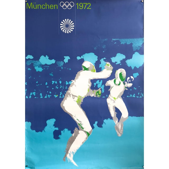 Munich Olympics Fencing Poster by Otl Aicher, 1972 For Sale