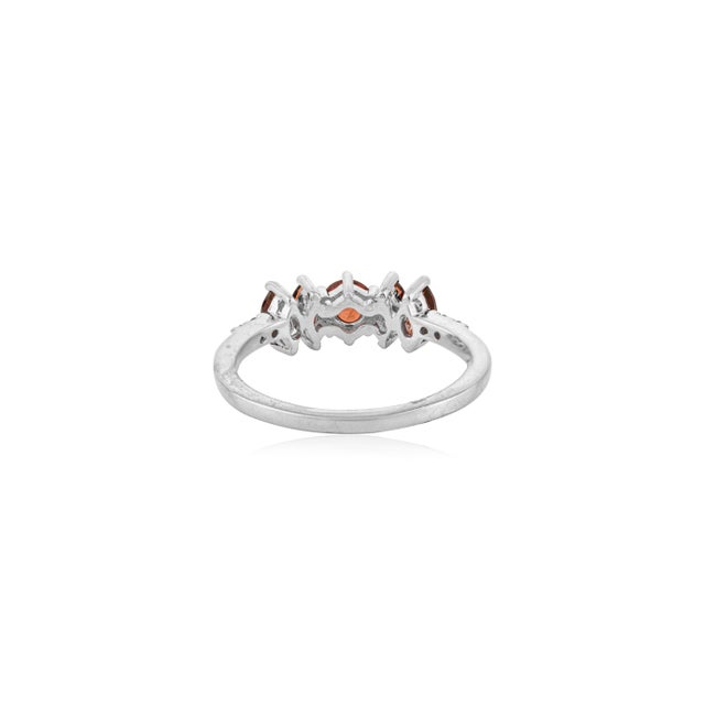 Metal Regal Five-Stone February Birthstone Ring Made in 925 Sterling Silver - Size 7.5 For Sale - Image 7 of 9