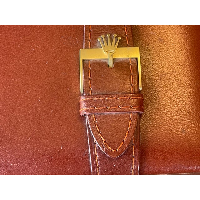 Rolex Leather and Wood Box. Featuring Iconic Logo buckle.