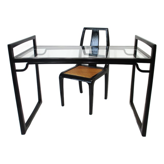 Mid 20th Century Asian Modern Desk and Chair in the Style of Po Wah Hong Kong For Sale