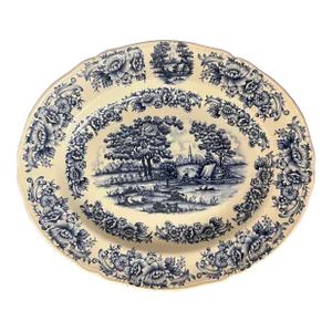 Vintage Blue Farmhouse Style Platter by Myott Staffordshire