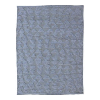 2010s Abstract Modern Area Rug in L. Blue, Taupe, Beige With Minimalist Design For Sale