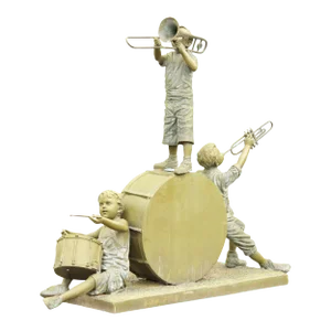 Late 20th Century Children's Band Bronze Monumental Outdoor Sculpture by Jim Davidson