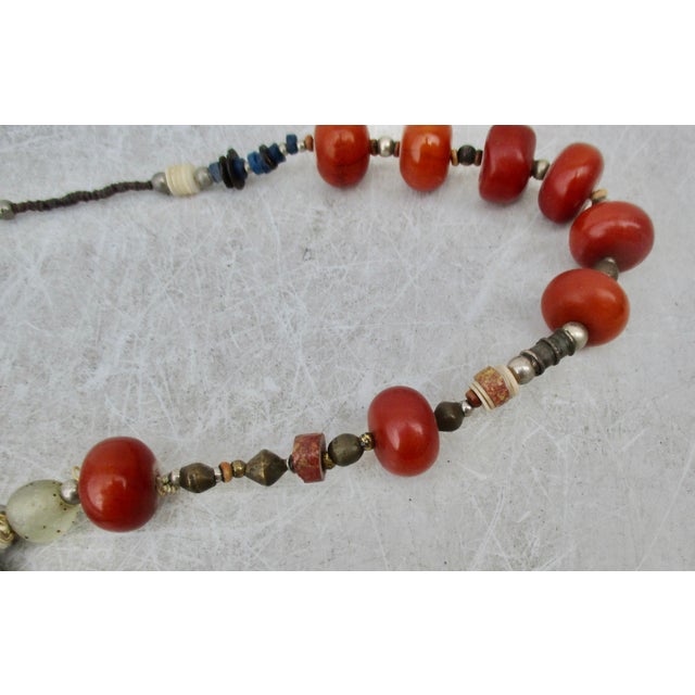 Shabby Chic Ethnic Assembled Amber and Glass Necklace For Sale - Image 3 of 6