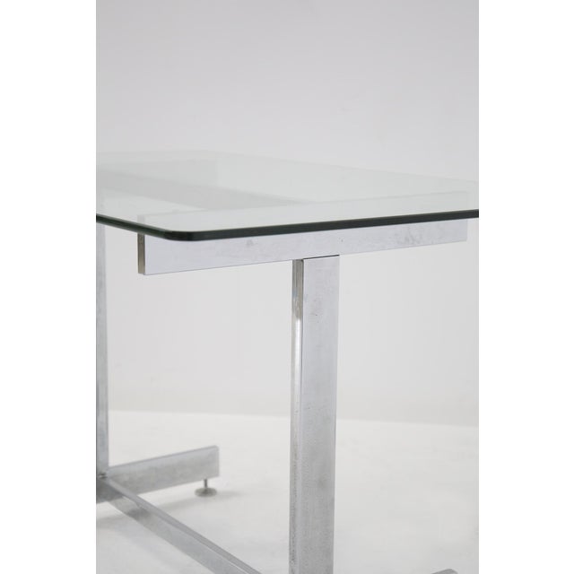 Steel and Glass Desk by Vittorio Introini and L.Caccia Dominioni from Vips Hotel, 1960, in Very Good conditions. Designed...