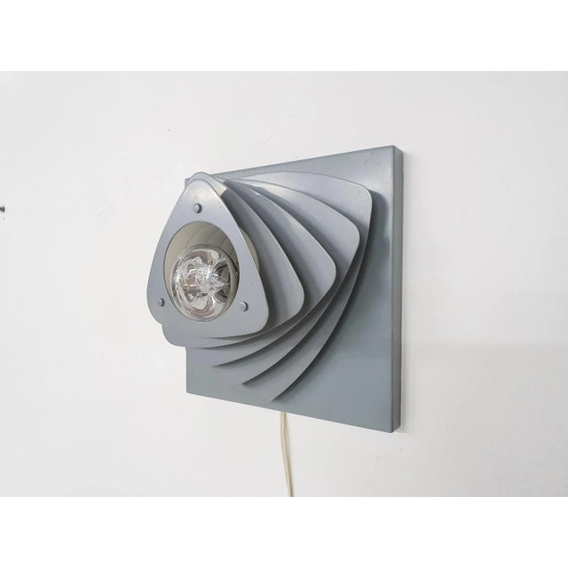 Mid-Century Grey Metal Wall Light, the Netherlands, 1960s For Sale - Image 9 of 9