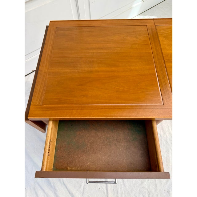 1950s Lane Copenhagen Walnut Drop-Leaf Table, Refinished For Sale - Image 16 of 17