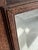 Brown Antique Mirror in Brown Oak with Beveled Glass and Keyhole Escutcheon, 1980s For Sale - Image 8 of 16
