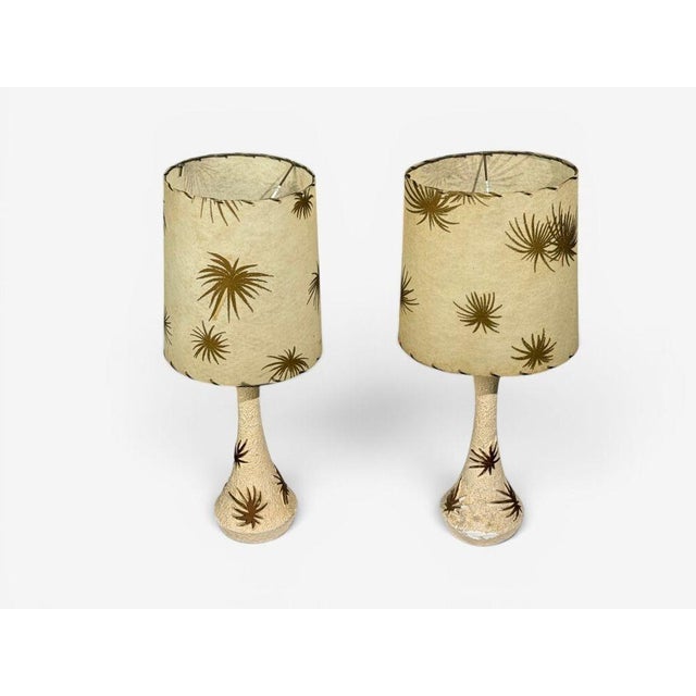 1950s American Modern, Atomic Age Table Lamps, Chalkware, Fiberglass - a Pair For Sale - Image 4 of 14