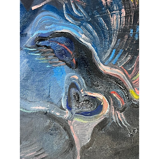 Circus Gorilla Semi Nude Cuddle Scene Unstretched Canvas Joni Wildman Oil Painting For Sale - Image 4 of 12