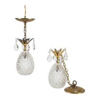 Vintage Waterford Crystal Pineapple Chandelier- Pair For Sale