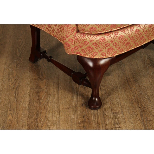 Hickory Chair Queen Anne Style Mahogany Wingback Armchair For Sale - Image 10 of 18