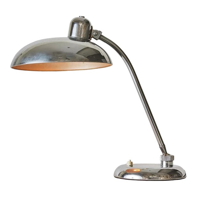 1940s Giovanni Michelucci Chrome Ministerial Table Lamp for Lariolux For Sale
