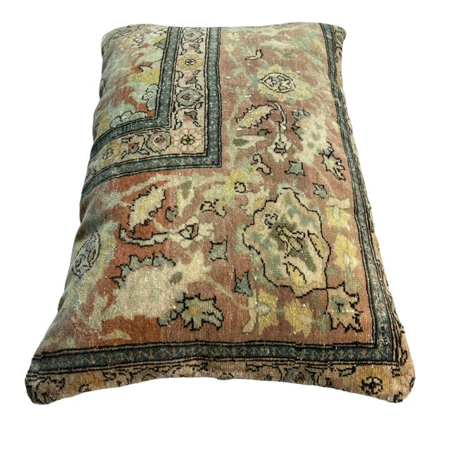 Green Vintage Turkish Handmade Cushion Cover For Sale - Image 8 of 11